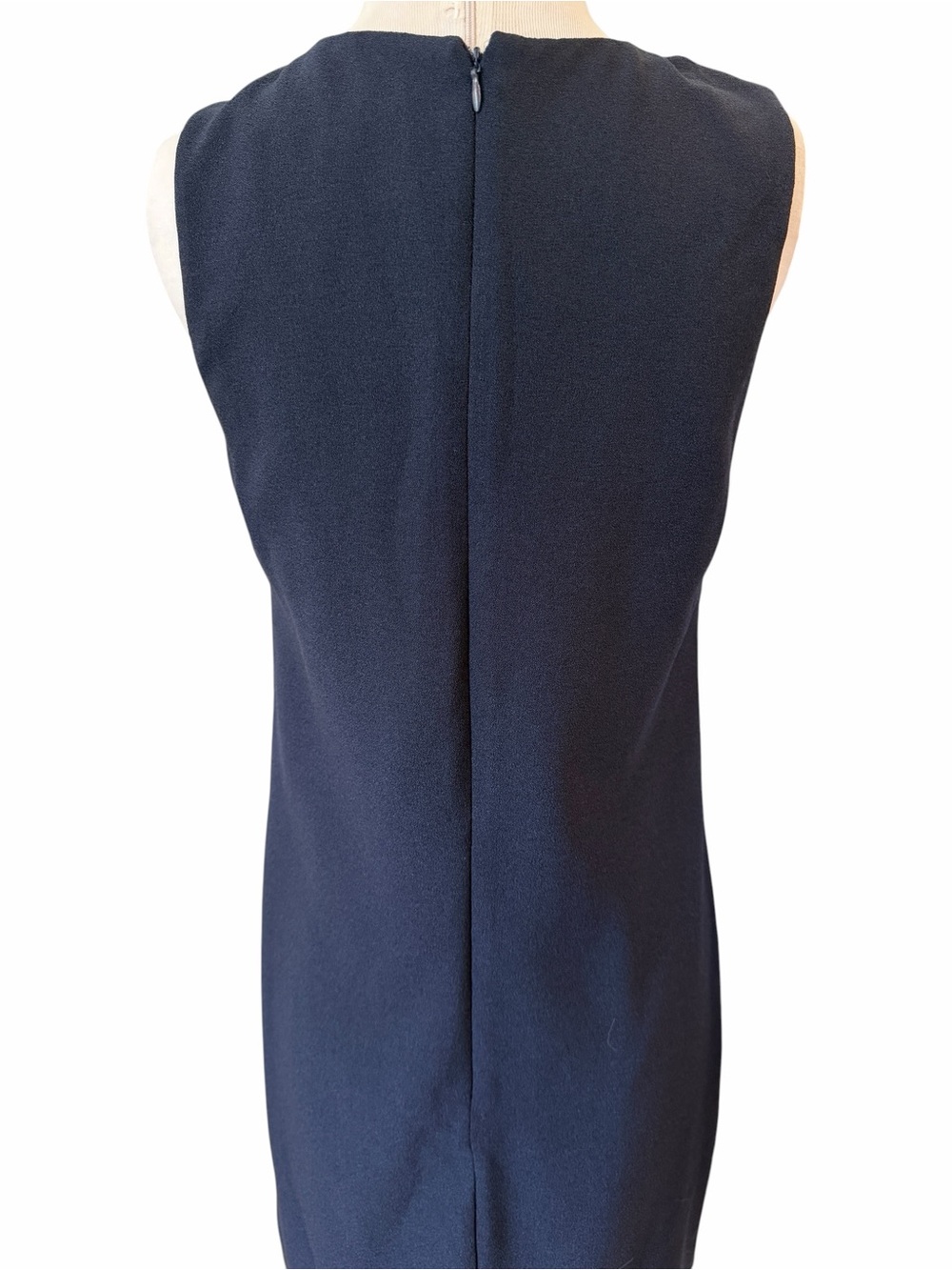 Antonio Melani Sleeveless Navy with Orange Lace-Trim Shift Dress Sz 6 - Picture 8 of 12